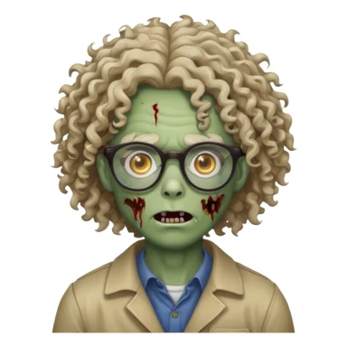 Um zombie com óculos e cabelo cacheado  sticker