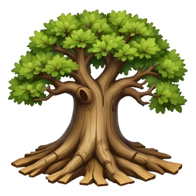 realistic oak tree with detailed bark and branches sticker