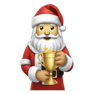 santa with winner cup in a hand sticker