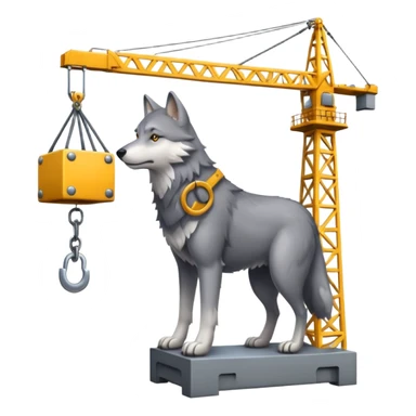  gray wolf rides on a tower crane sticker