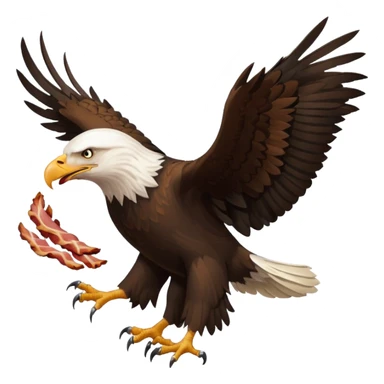 A regal flying bald eagle eating a feral pig and bacon  sticker