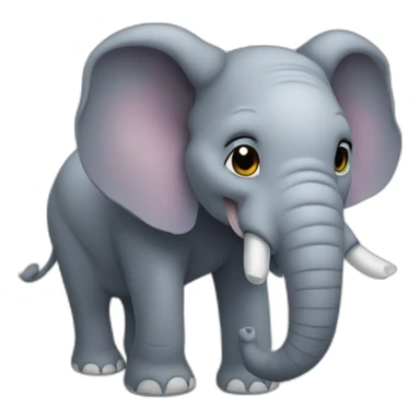 elephant head trunk upwards sticker