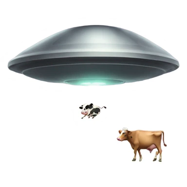 ufo abducting cow sticker