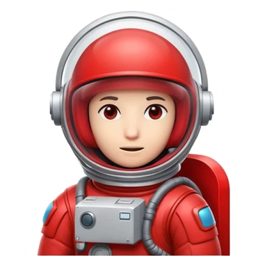 Among Us character in red color with space helmet sticker