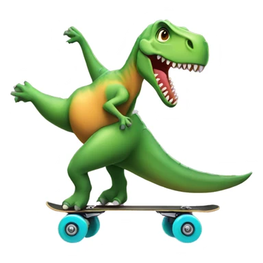 Dinosaur roller skating  sticker