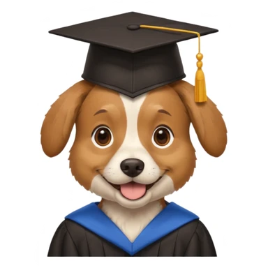 graduating cap dog sticker