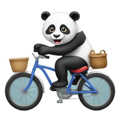 Panda riding a bike sticker