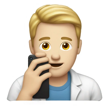 white skin man looking at his phone sticker