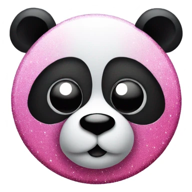 Panda with the black circles replaced with pink glitter  sticker