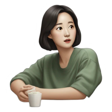 Kim Min-jeong watching kdrama sticker