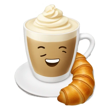 Vanilla latte with a croissant  sticker