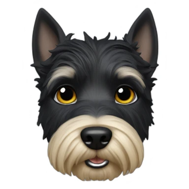 Scottish terrier black eyes faceup sticker