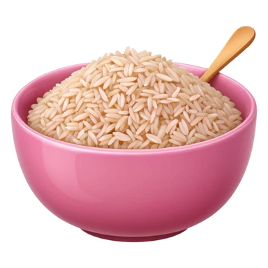 pink ceramic bowl of rice apple style emoji sticker