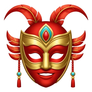 karnaval maskesi kırmızı sticker