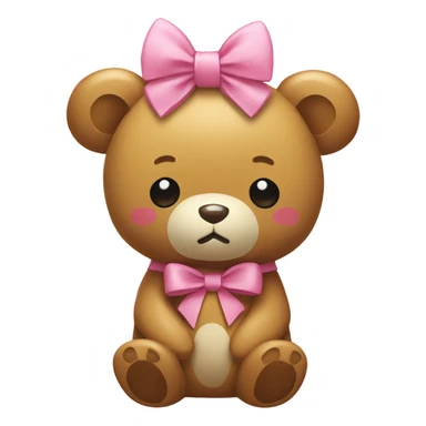 rilakkuma with a pink bow sticker