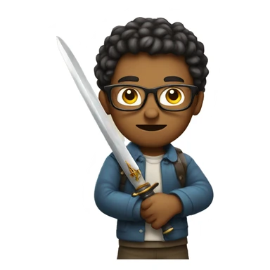 Nerd holding a sword sticker