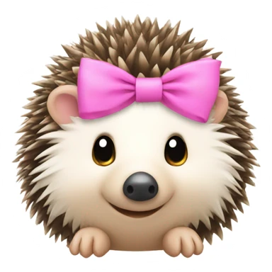 hedgehog with a pink bow sticker