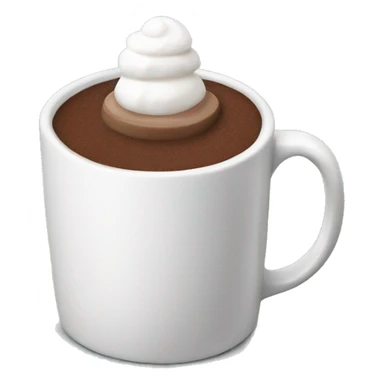 Hot cocoa in a white mug sticker