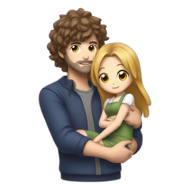 Pioli holding anime girl sticker