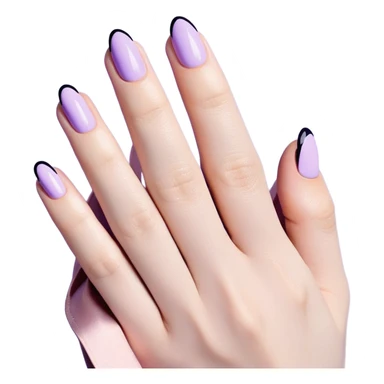 lilac pastel manicure with almond-shaped nails sticker