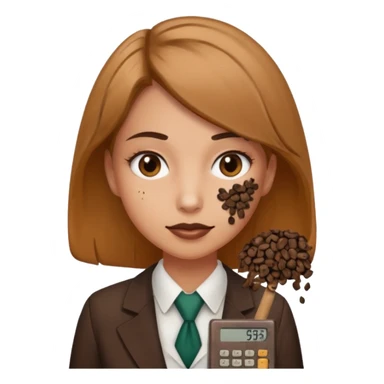 female accountant with calculator covered in animal poo sticker