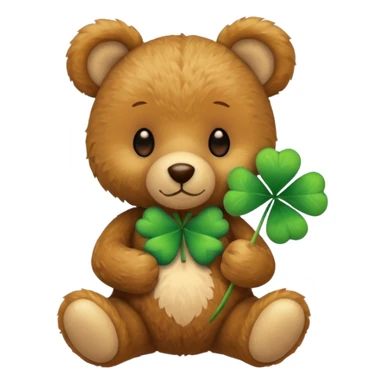 Fairy Teddy with four leaf clover sticker
