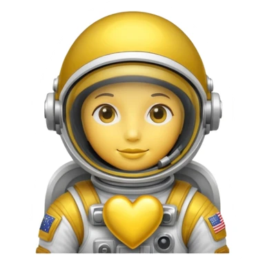 yellow heart with an astronaut helmet sticker