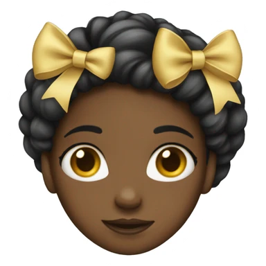 A black girl wearing a bow sticker