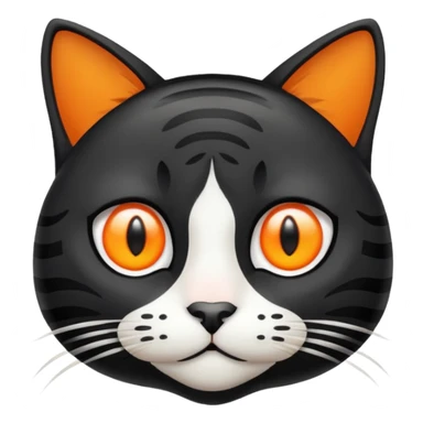 Black striped cat white nose sticker