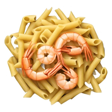 Pasta with prawns on a plate  sticker