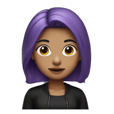 Purple haired girl with black outfit sticker
