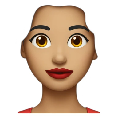 mujer morena con labios rojos sticker