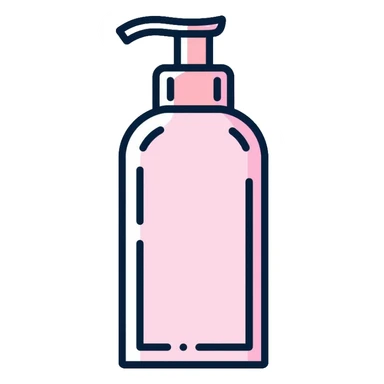 Facial cleanser pump bottle, minimalist, rounded, soft pastel colors, SOS skin care sticker