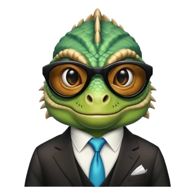 capitalist iguana banker godfather with black sunglasses breakdance scaring sticker