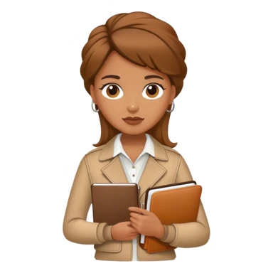  female sport coach with coach wear and holding a notebook sticker