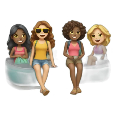 travel with friends (4 girls) sticker
