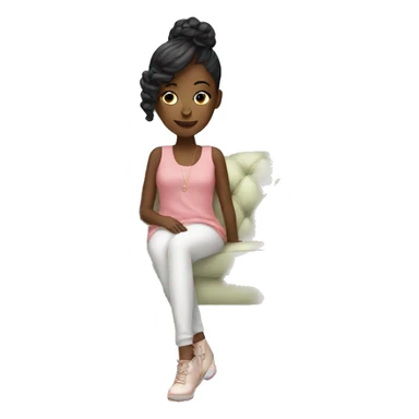 fashionable girl on couch sticker