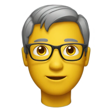 smart man wearing glasses with yellow skin dressed with a pullover over a shirt sticker
