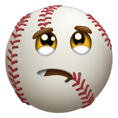 Deflated baseball sticker