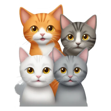2 orange cats and one gray cat at a birthday party sticker