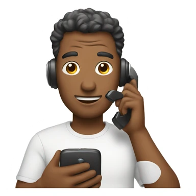 man with two phones sticker