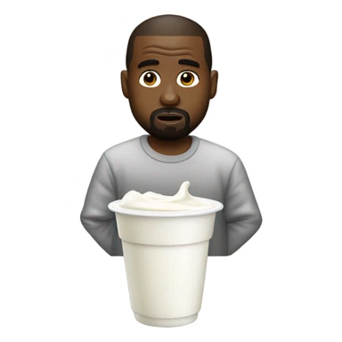 Kanye west with yogurt  sticker