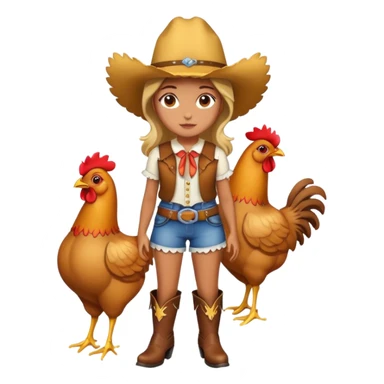 Girl chicken wearing cowboy boots  sticker