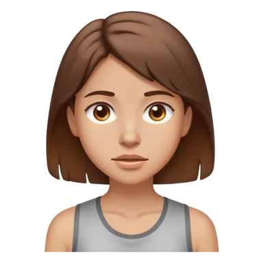 brown haired girl sweating sticker