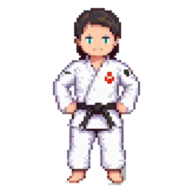 White martial arts uniform sticker