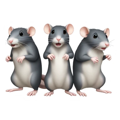 Three rats stand holding their legs sticker