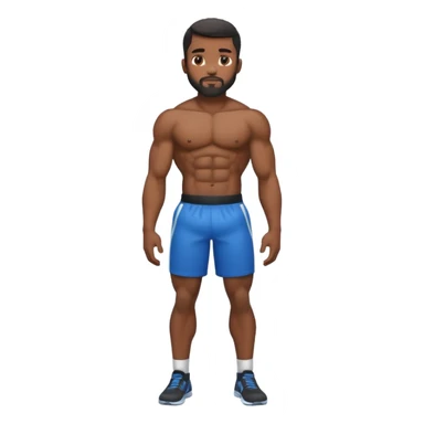 a black man with a six pack full height sticker