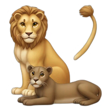 Chat sur un lion sur une loutre sticker