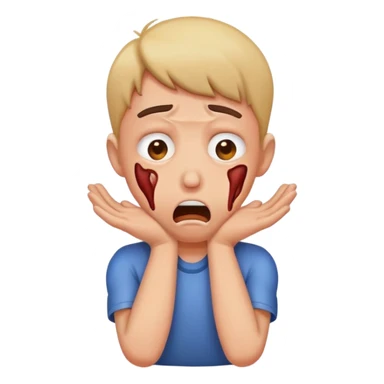 Screaming emoji, hands choking neck sticker