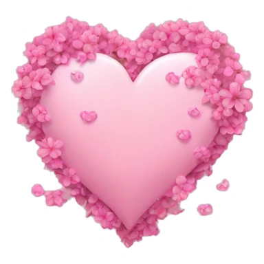 Pink heart with Sakuras falling around it sticker